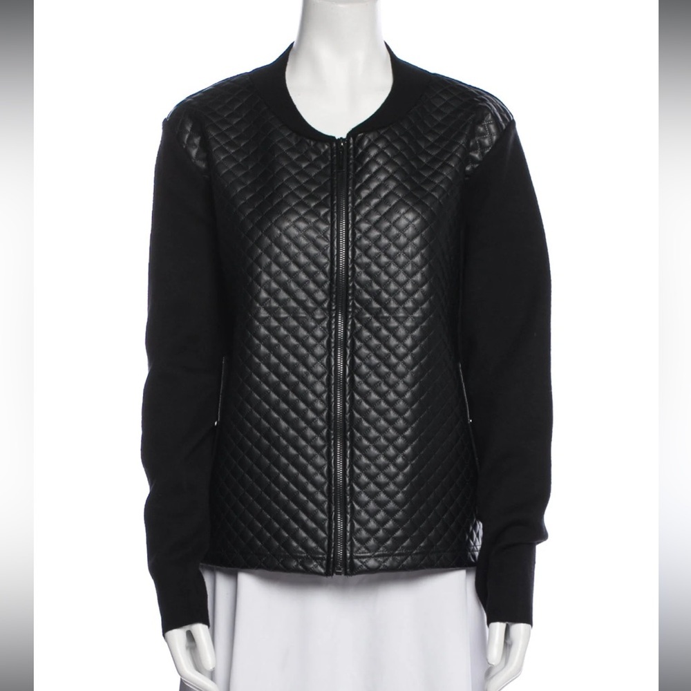 Cynthia Rowley MED Faux  Leather front blazer NWT